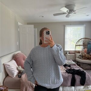 Brandy Melville Soft Blue Cable Knit Sweater